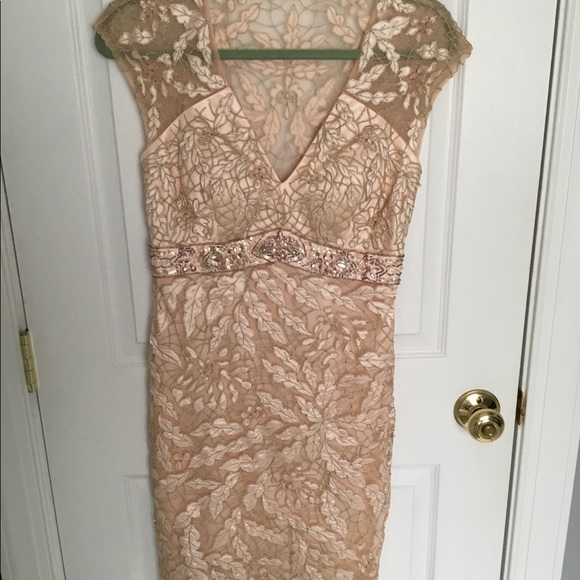 Sue Wong Dresses & Skirts - Sue Wong V-Neck Blush Beaded Empire Waist Dress 4